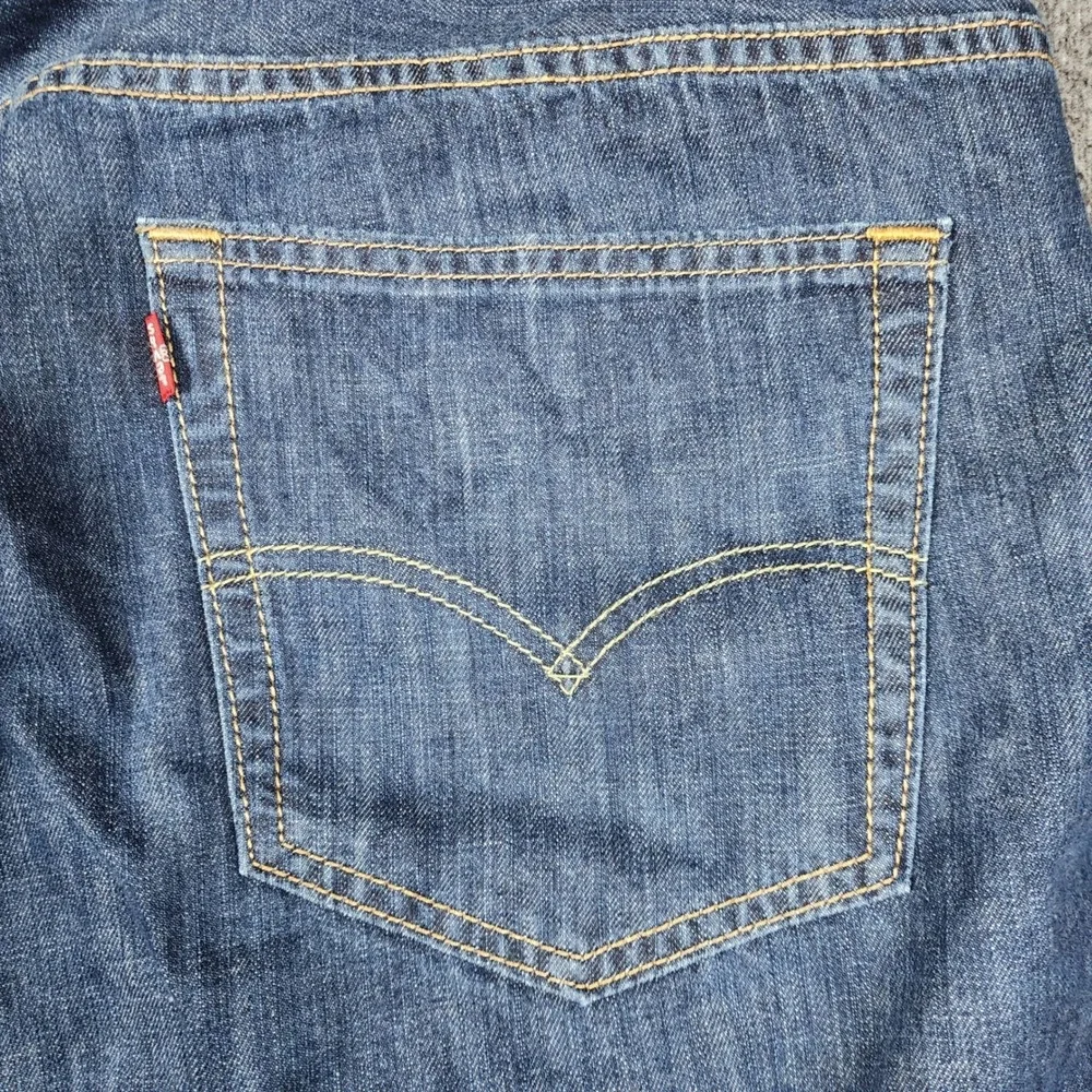 Levi Strauss 569 Loose Straight Jeans Mens 44x32 Blue‎ Dark Wash Baggy Denim